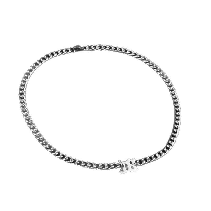 Seven Brothers Cuban-Style Hip-Hop Necklace: Trendy Stainless Steel Unisex Letter Chunky Clavicle Chain