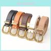 Vintage Leather Belt With Alloy Buckle For Women And Casual Wear