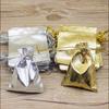 50 pieces of large-sized gold and silver special design necked bag for wedding gifts, candy jewelry, and jewelry bags