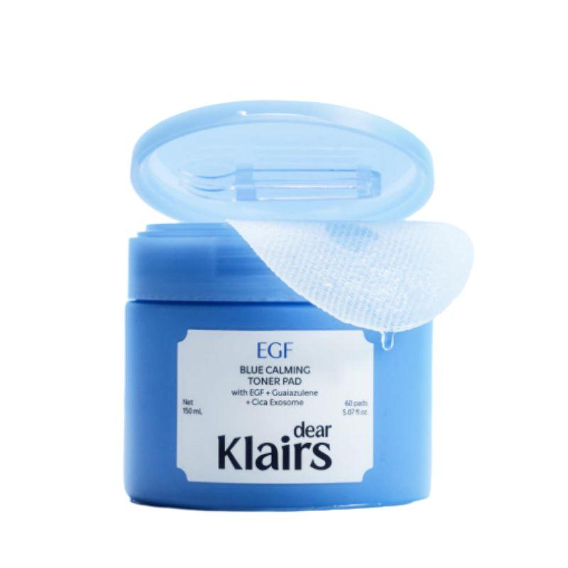 Dear, Klairs EGF Blue Calming Toner Pads Cooling Hydration Sebum & Dead Skin Care 60 Pads