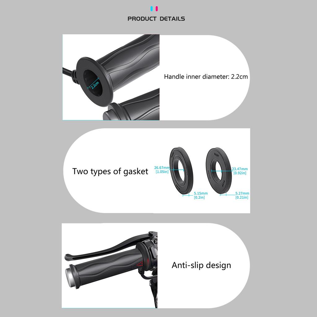 Electric Heated Motorcycle Handlebar Grips Heated Hand Grips 5 Gear Temperature Control Waterproof Design Simple Install