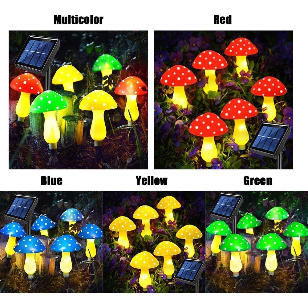 Garden Ornament Outdoor Christmas Lights Solar Mushroom Light Fairy String Lights LED Light