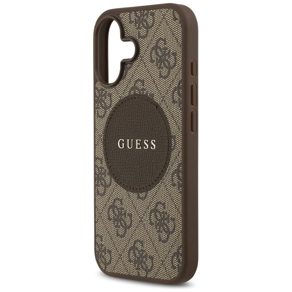 Guess 4G Circle Classic Logo MagSafe case for iPhone 17 brown