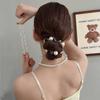 4PCS Telephone Line Hair Loop Does Not Damage Hair Rubber Band Hair Accessories Female Headwear Pearl Telephone Line Rope
