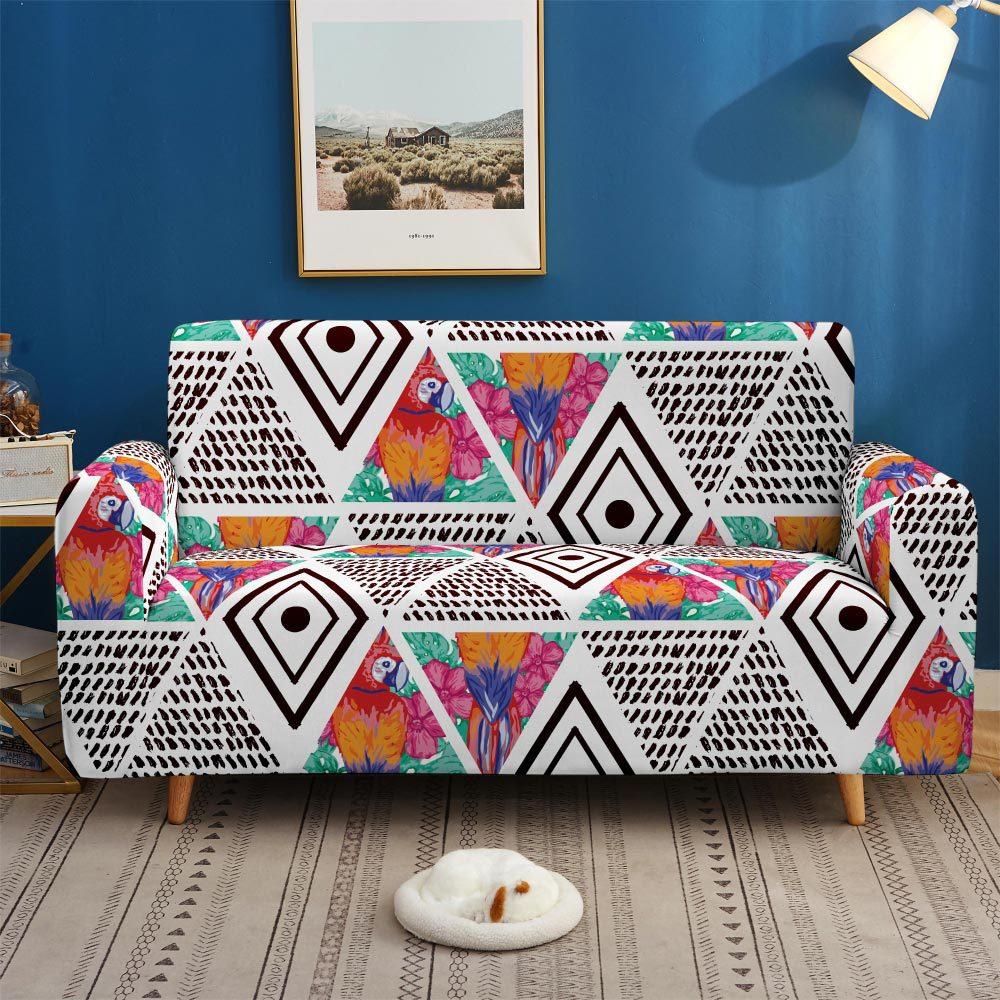 Colorful Pattern Non-Slip Elastic Sofa Cover, Universal All-Inclusive Supply In All Seasons, Multi-Color 3D Digital Magic Cover