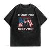 Thank You For Your Service American Flag Military T Shirt Vintage Washed Unisex Stylish Streetwear Versatile Slightly Soft