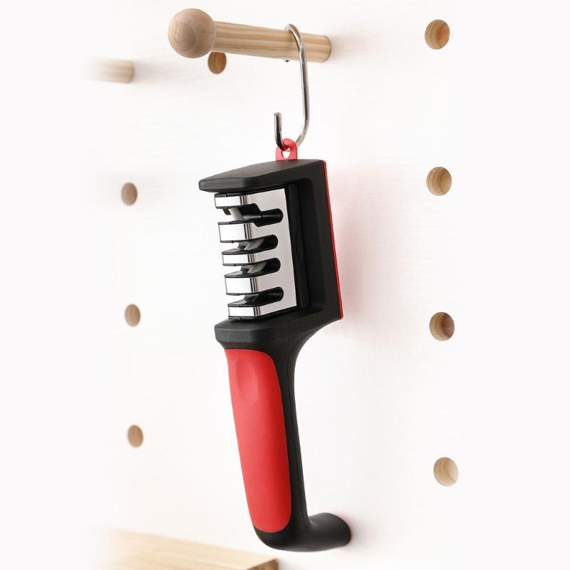 Practical Kitchen Blade Sharpener Tool Ergonomic Handle Nonslip Feet Ceramic Steel Construction For Fast Brims Restorations