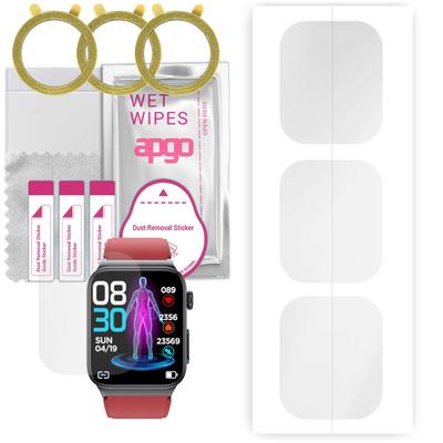 3x apgo Hydrogel Ultra-Clear Screen Protector pro Watchmark Kardiowatch Cardio One, hydrogelová fólie, flexibilní, měkký TPU s polohovací vrstvou snadná instalace