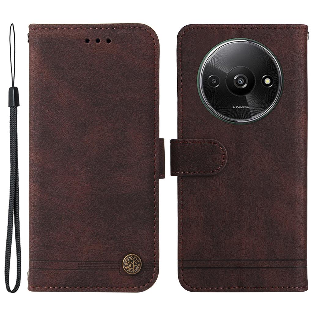 For Xiaomi Redmi A3 4G/Poco C61 4G Leather Wallet Cases Skin Touch Phone Cover Stand with Strap
