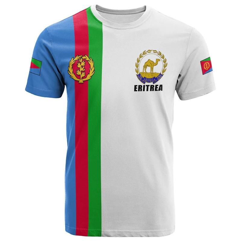 New Eritrea Football Jersey T Shirt Men's Sports Tees Eritrean Flag Graphic Oversized Tops Unisex Casual T-shirts Team Uniforms
