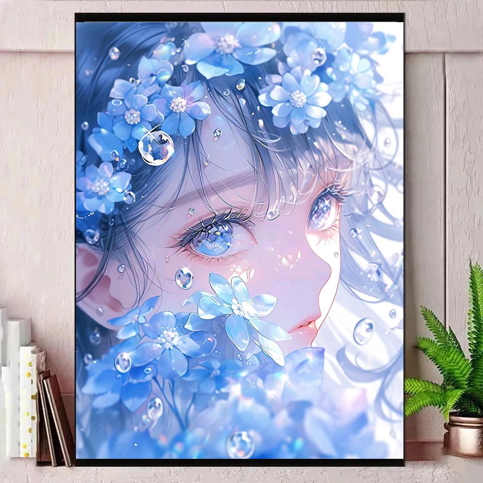DIY5D Children's Diamond Painting Girl Cartoon Portrait Embroidery Full Diamond Home Decoration Cross Embroidery Set Decoration