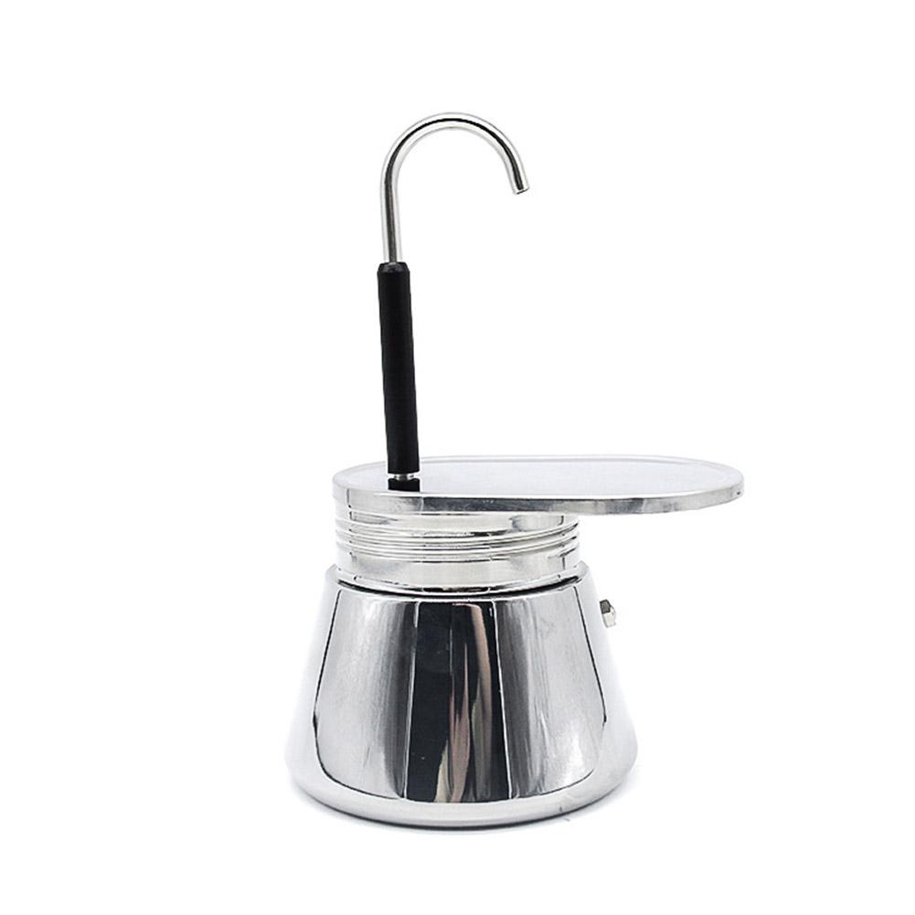 Coffee Moka Pot Hand Household Office Tea Tools Washable Coffee Maker Espresso Reusable Silver Stainless Steel