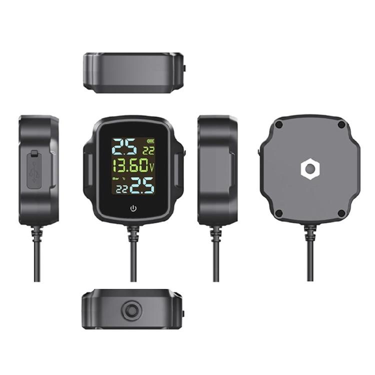 Bezdrátový LCD displej QC3.0 Alarmový systém monitorování tlaku v pneumatikách motocyklu