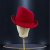 Windproof Slanted Top Hat Warm Slanted Magician's Hat Fashion Fedora Hat  Autumn Winter