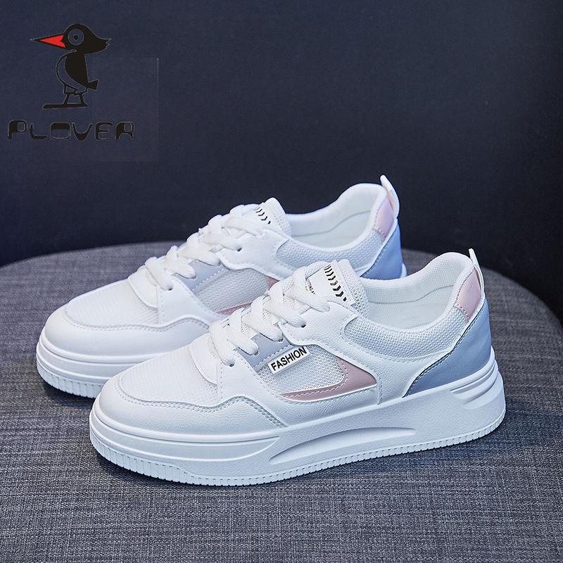 

Little white women s shoes autumn leather surface mesh versatile casual sports soft sole height increase student running board shoes 40