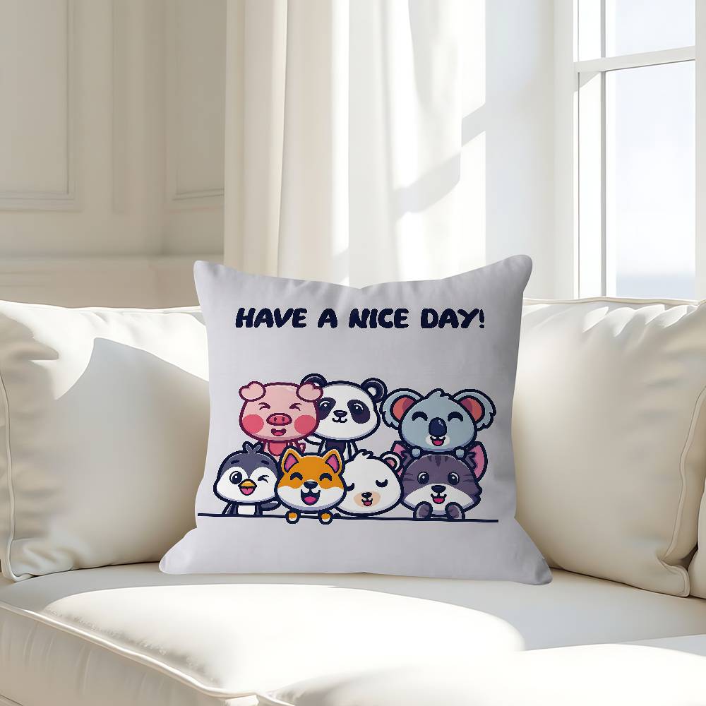 Cartoon Cute Animals Pillow Cushion Cover Pillowcase Living Room Sofa Home Decor Customized
