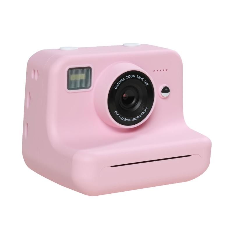 

Детская камера моментальной печати, включая 4 рулона фотобумаги. Прочный пластиковый и металлический корпус. Дизайн для активного отдыха. розовый