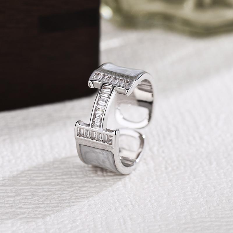 Хит продаж Кольцо Seiko H с полным бриллиантовым индексом кольцо на указательный палец легкая роскошь универсальный дизайн кольцо