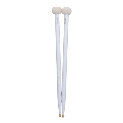 2Pcs Drum Mallet Felt Head Wooden Handle Non Slip Instrument Accessory Set Kit for Playing White