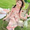 Summer 0-10 Years Girls Floral Printed Suit Baby Girl Sleeveless 2pcs Clothing Set