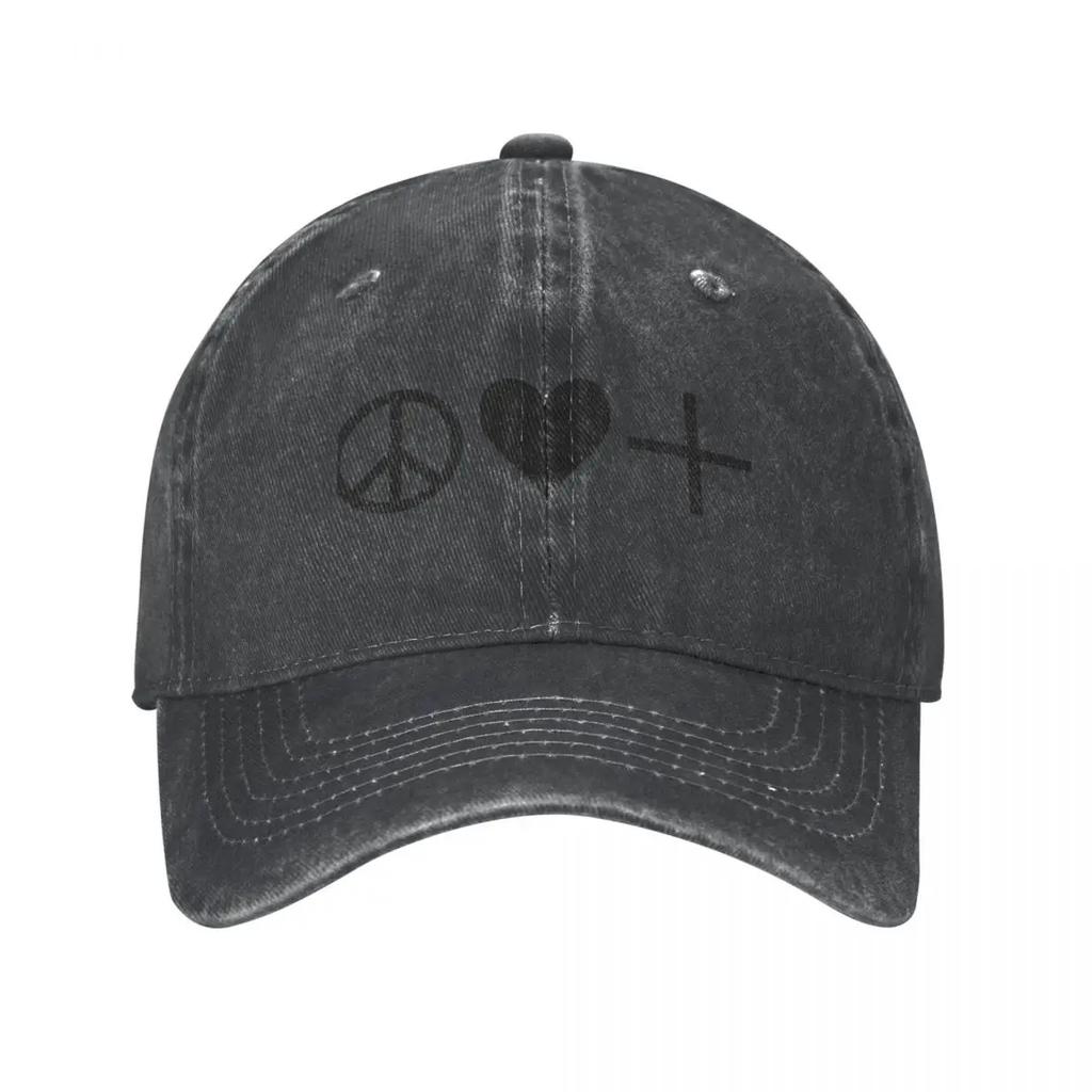 Peace love positivityCap Cowboy Hat golf hat baseball hat Cap male women's hats Men's