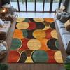 Mid Century Boho Rug Retro Geometric Pattern Area Rug Anti-slip Carpet for Home Living Room Bedroom Decor Sofa Table Large Rugs