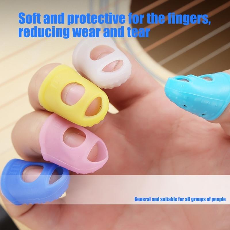 Breathable Silicones Guitar Finger Protectors For Left Hand Featuring Ventilation And Elastic Support For Long Duration Playing Session