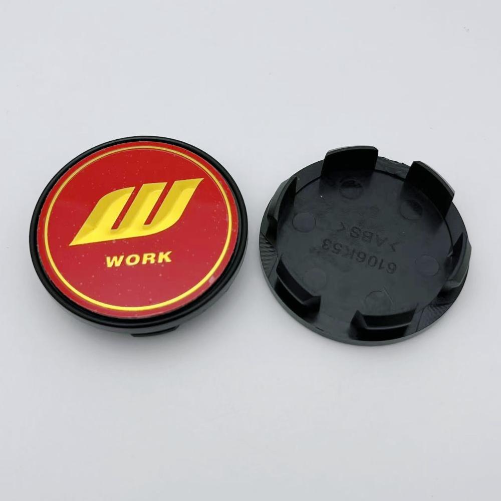 4pcs 53mm ( 48mm I.D) Car Wheel Center Caps With W Work Logo Emblemr Chevrolet Wheels Hub Rim Hubcap Centre Cover Accessories
