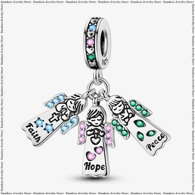 Three Piece Set Charm Beads Fits Charms Bracelet for Women 925 Silver Pendant Bead DIY Jewelry Gift