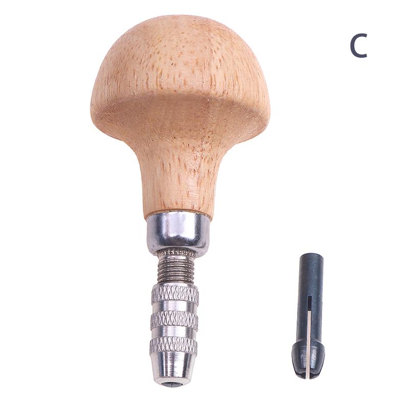 Jewelry Craft Handle Pin Vise Vice Wooden Handle With Chuck Wrapping Drill Tool