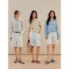 INMAN Women's 100% Xinjiang Cotton Loose Fit Straight Leg Denim Shorts