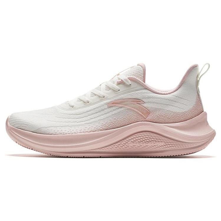 New Anta Anti Slip Wear Resistant Low Top Casual Running Shoes Women's Ivory White With Glow Pink 922335571-4