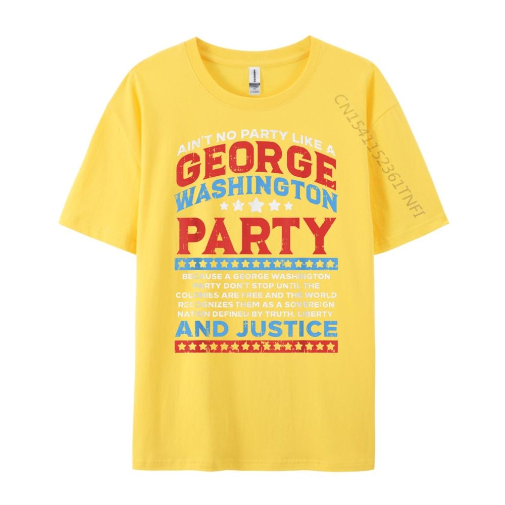 George Washington Party Free Country Funny USA 4th Of July Green And White Graphic T Shirt Man Tee Tops  Tees Family
