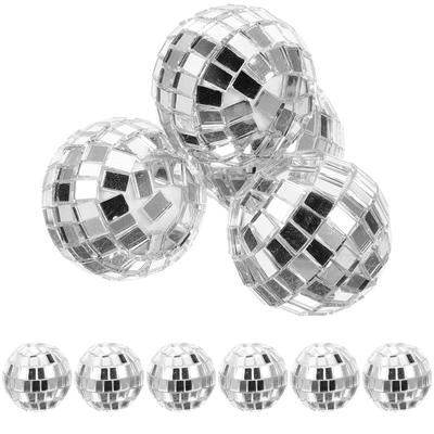 12 Stück Spiegel Discokugel Dekorationen Silberne Glaskugeln Für Hochzeit Hängende Ornamente Festliche Zubehör Mini Kugeln Reflektierende Disco