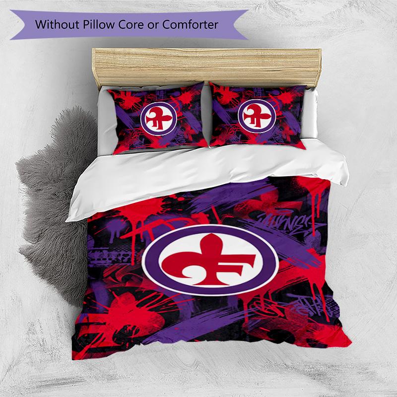 Fiorentina FC Printed 3PCS Bedding Set Breathable Duvet Cover with Pillowcases Decorative Bed Linen for Bedroom Home