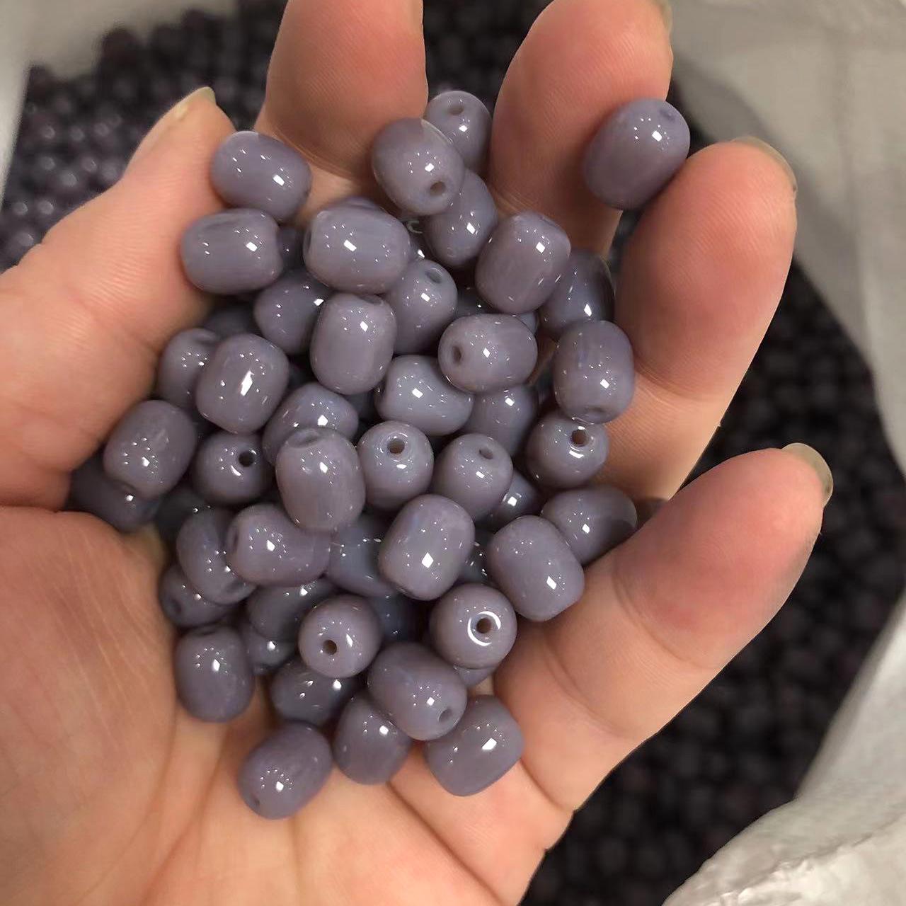 

10x8 мм цилиндрические стеклянные фарфоровые бусины-бочонки с имитацией нефрита, разноцветные бусины в форме ююбы для самодельных украшений Approx. 38 pieces