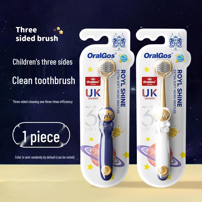 Two-Pack 3-Sided Toothbrush for Kids (Ages 3-12) - Soft Bristles