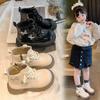 2024 Children Short Boots for Girls Autumn New Fashion Korean Style Soft Bottom Anti-slippery Versatile Chic Ankle Leather Shoes