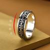 Men's Retro Thai Pure Silver Rotatable Ring - Trendy and Creative Decompression Accessory