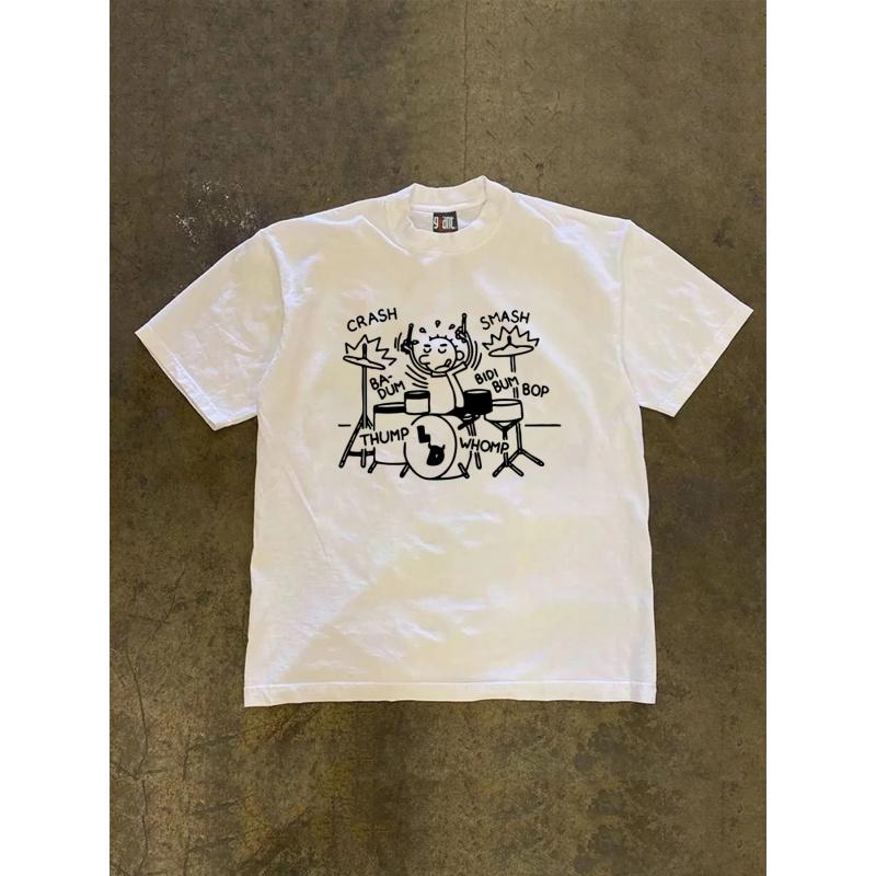 Creative And Fun Graphic Round-Neck T-Shirt, Made of Pure, Trendy And Stylish for Summer, Perfect for Casual Casual Attire