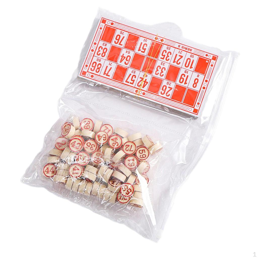 Klasyczny Drewniany Zestaw do Bingo - Zabawna i Edukacyjna Gra Rodzinna