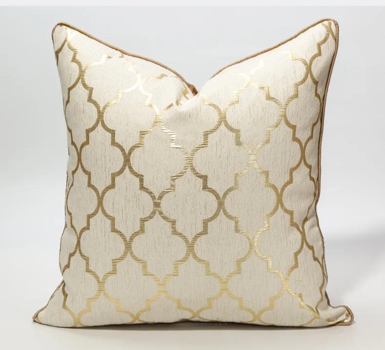 1 PC Light Luxury Cushion Cover High Grade Jacquard Pillowcase 30x50/45x45/50x50CM Champagne Blue Home Hotel Bed Sofa Decoration