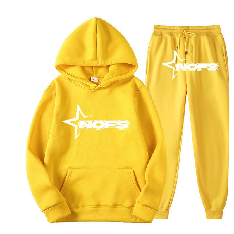 European and American ins personalized NOFS printed sweater pullover hoodie set retro jacket street trend y2k
