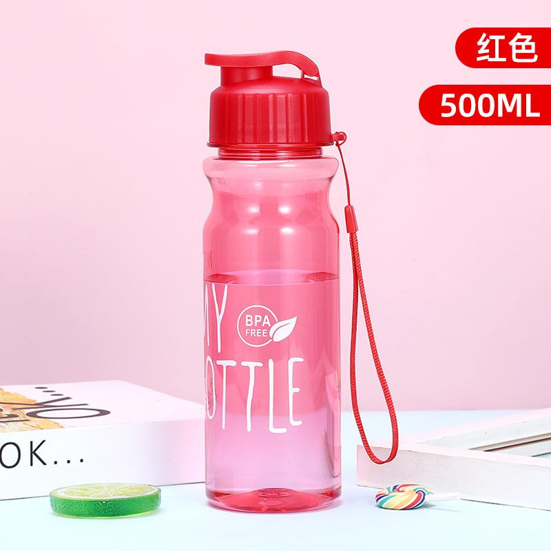 500ML Transparent Water Bottle Portable Sport Cup for Drinking Kitchen Tools Water Bottle for Outdoor School Travel Girl Boy Cup