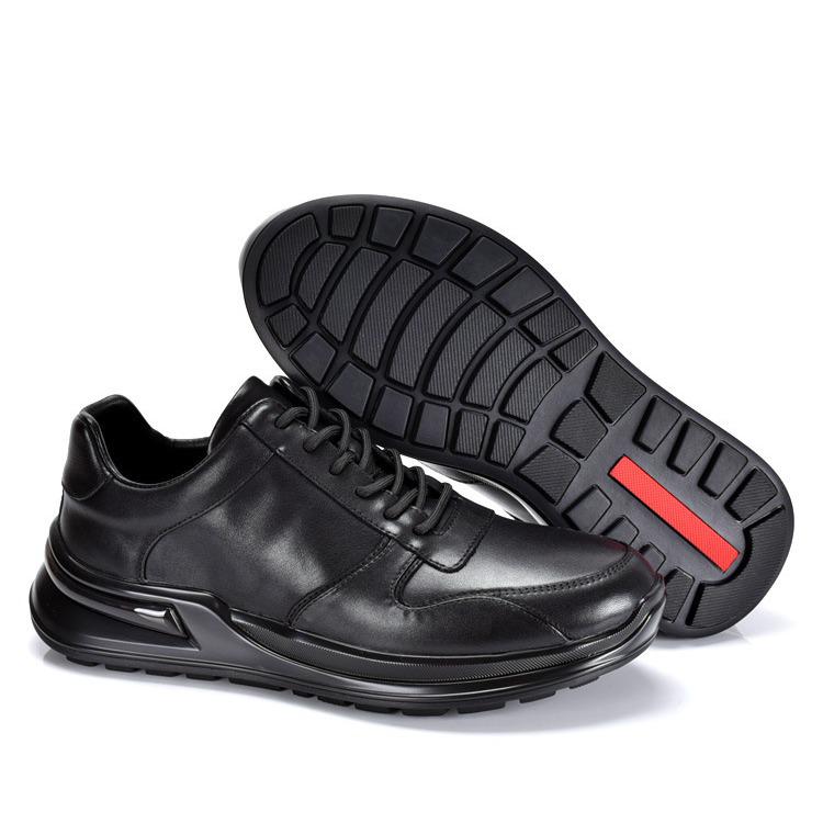 Men's Genuine Leather Comfortable Fashion Lace-Up Casual Sports Shoes with Thick Soles & Height Boosting, Breathable & Trendy Design