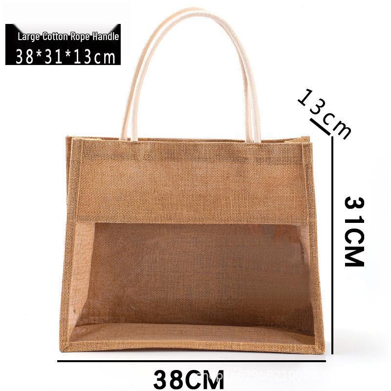 Retro Patchwork Hessian Sacks: Burlap Bags with Custom Logo Print, Jute DIY Linen Handbags, Cotton Linen Bags