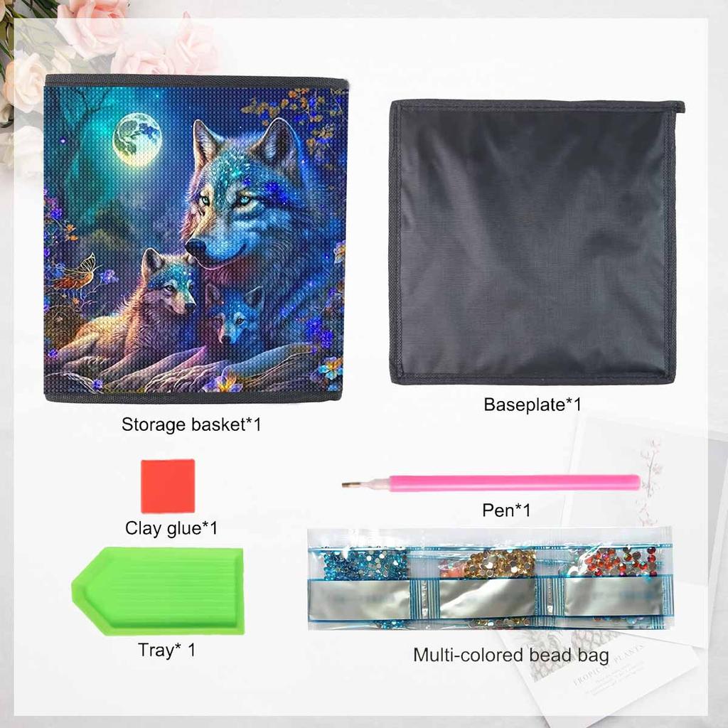 Full Moon Night 5D Diamond Painting Storage Basket Full Round Drill Mosaic Diamond Embroidery Cross Stitch Kits Home Decor Home Decor