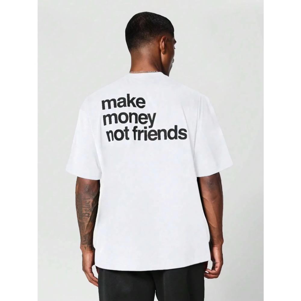 

Футболка Make Money Not Friends для мужчин из хлопка, роскошный бренд, модная, большого размера, повседневная, с коротким рукавом, уличная, новое поступление XXXXXL