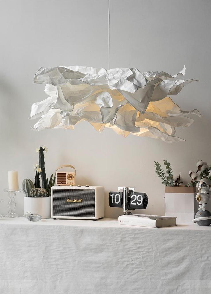 Nordic Cloud Pendant Lamp: Creative Chandelier for Bedroom, Clothing Store, Japanese Study, or Art Studio.