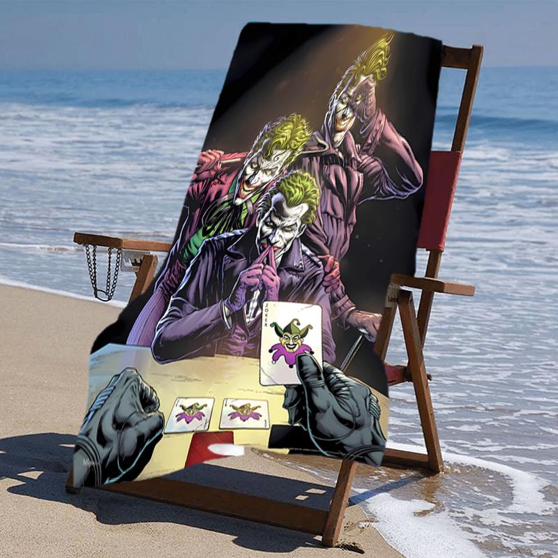 proof beach towel with a Joker pattern - soft,absorbent,quick-drying,machine washable - perfect for swimming,camping,bathing